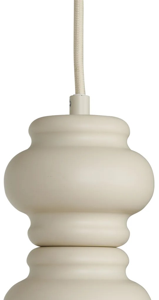 Retro hanglamp beige met mat glas 3-lichts - Fedde