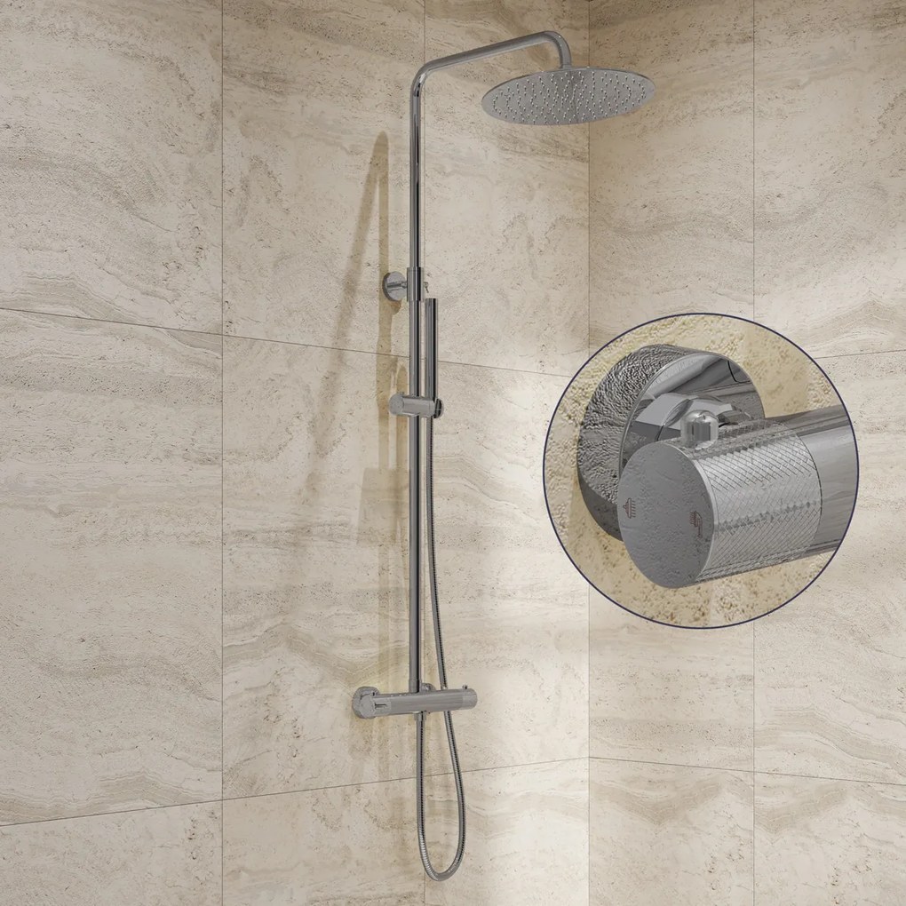 Saniclear Talpa Curved opbouw regendouche chroom met 20cm hoofddouche