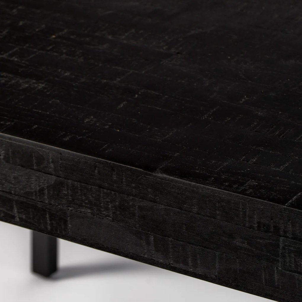 Lavis Suri Black Eettafel Van Gerecycled Teak Zwart 200 X 90 Cm - 200 X 90cm.