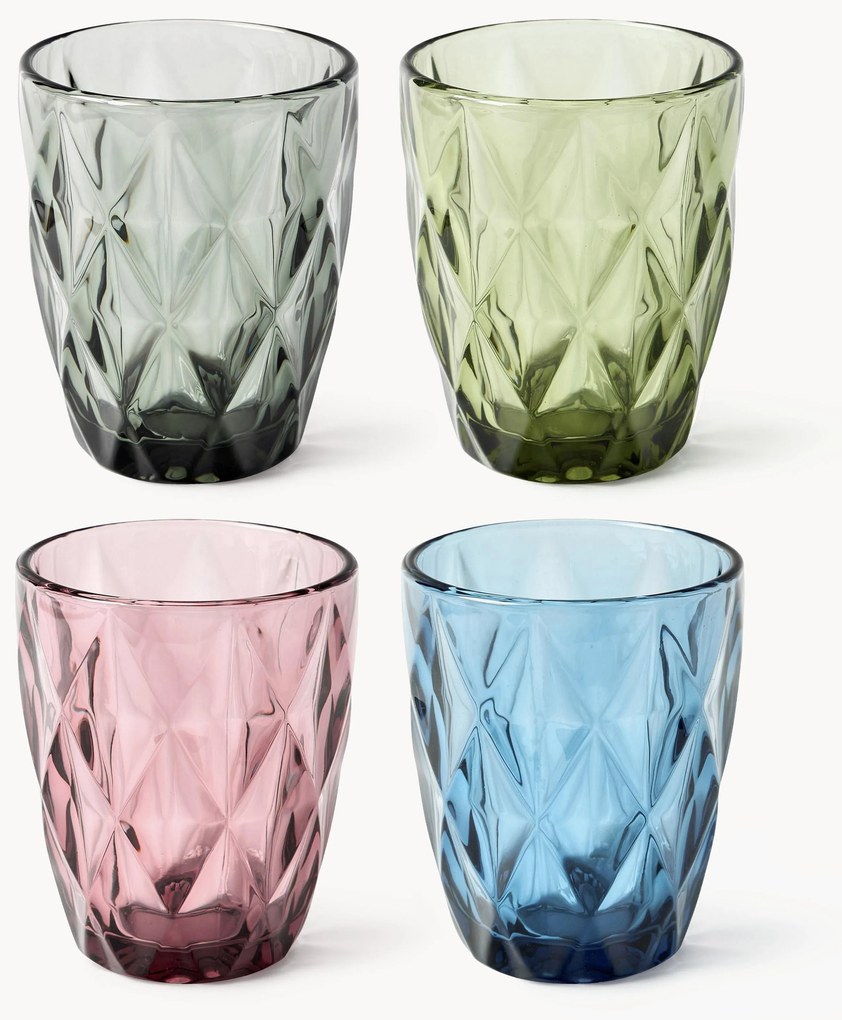 Drinkglazen Colorado met textuurpatroon, 4-delig