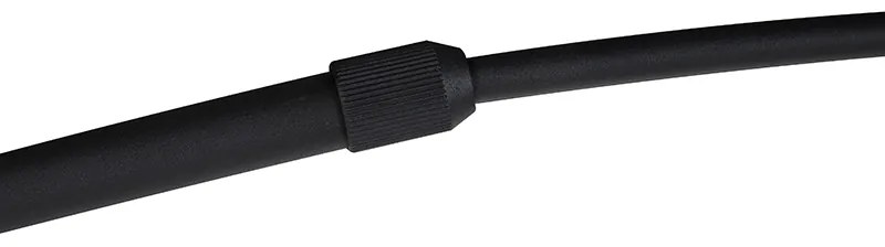 Booglamp zwart velours kap taupe met goud 50 cm - XXL