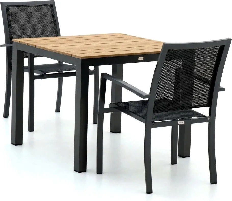 Diningset Bellagio  | 2 personen polywood | Tuinset stapelbaar | 3-delig | Kees Smit Tuinmeubelen