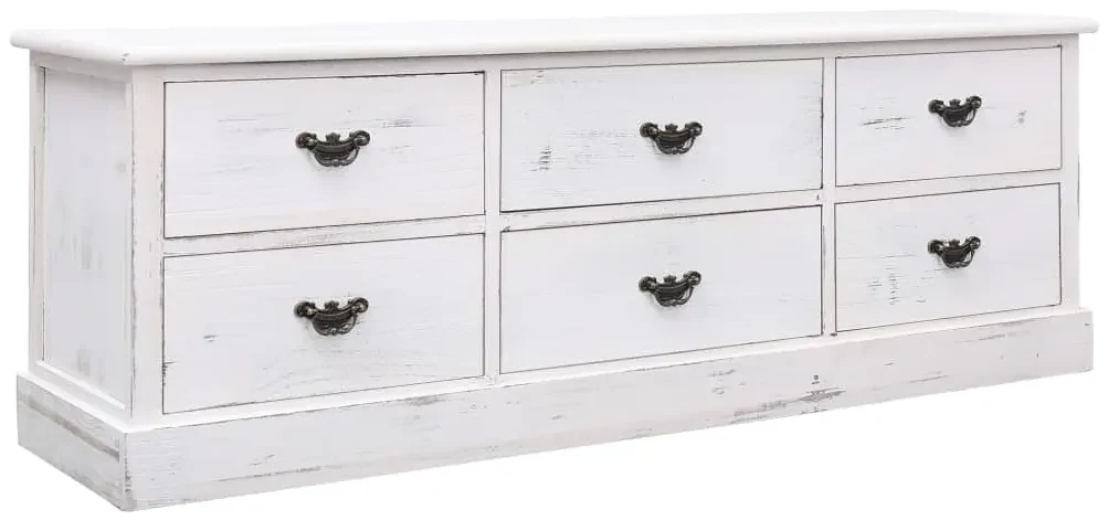 vidaXL Halbank 115x30x40 cm hout antiekwit