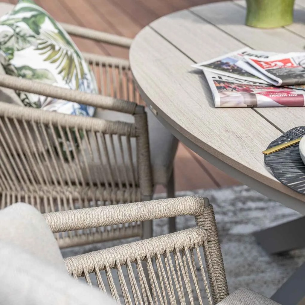 Garden Impressions Sorong tuinset 5-delig - Tulli tuintafel 180x115 cm - light teak vironwood