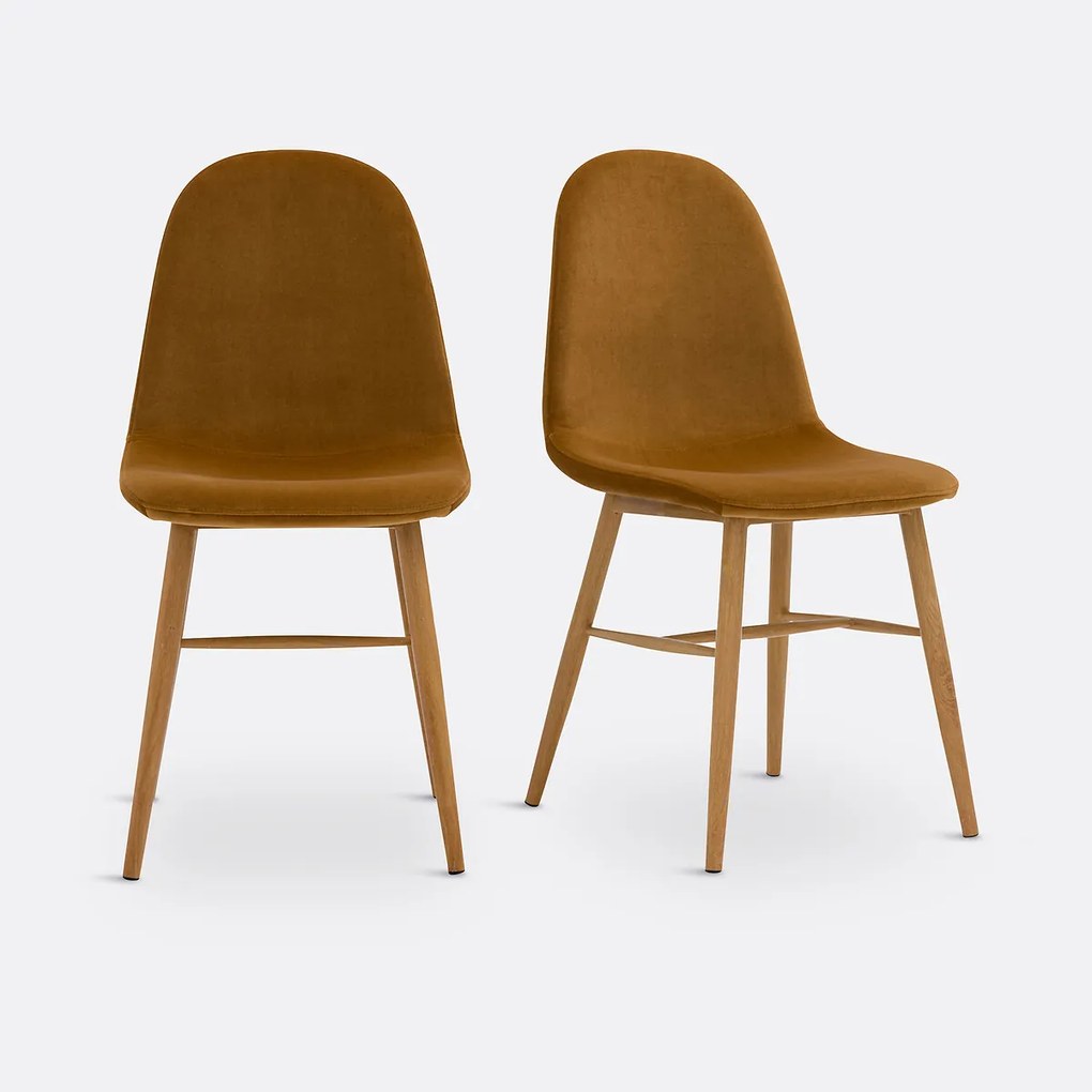 Set van 2 stoelen in fluweel, Polina