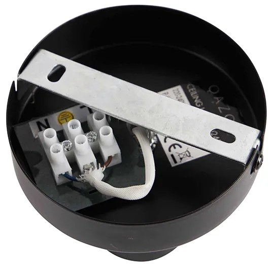 Design plafondlamp zwart met G95 kopspiegel zwart - Facil