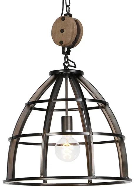 Eettafel / Eetkamer Arthur Industriële ronde hanglamp zwart staal 47 cm Industriele / Industrie / Industrial E27 Binnenverlichting Lamp