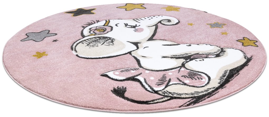 Tapijt PETIT ELEPHANT OLIFANTJE Sterretje ROND rozekleuring