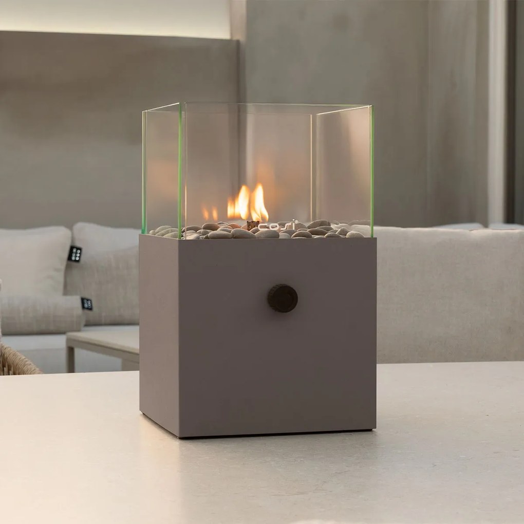 Cosi Fires Cosiscoop Square gaslantaarn 20 x 20 x 32,5 cm - clay