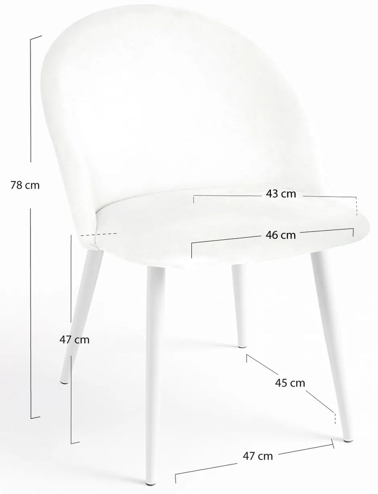 Stoel White Vint Velvet