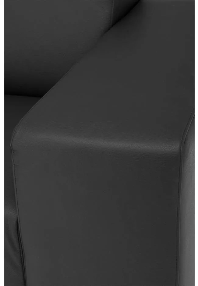 Goossens Excellent Hoekbank Design@Home zwart, leer, 2,5-zits, modern design met ligelement rechts