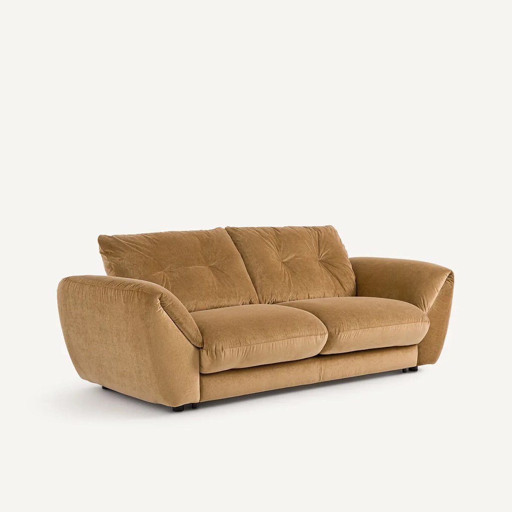 3-zits slaapbank in linnen fluweel, EDGAR