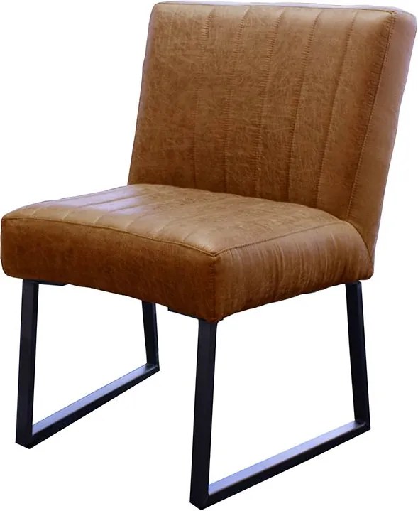 Eetkamerstoel - Hengelo - geschikt voor ronde tafel - lederlook Missouri cognac 03