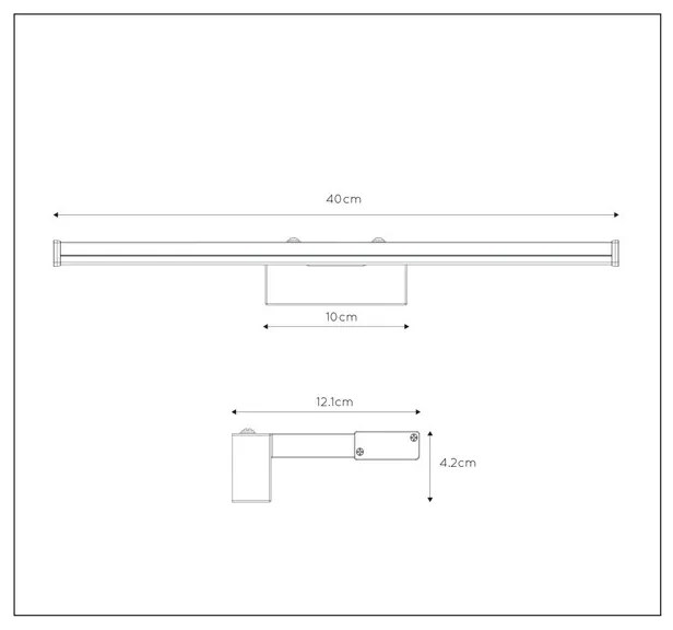 Lucide Onno spiegellamp 40cm 8W mat chroom