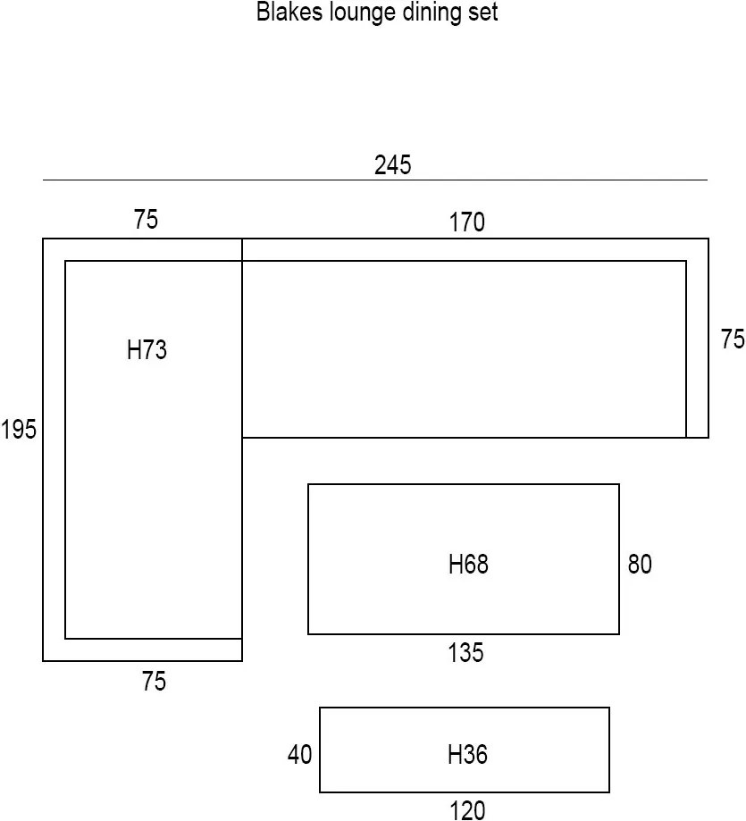 Garden Impressions Blakes lounge dining set 4-delig - donker grijs