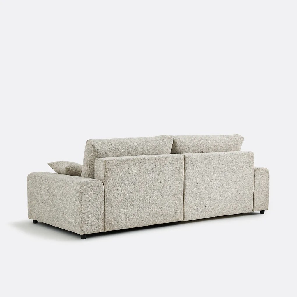 Omvormbare hoekbank met koffer, in gestippelde structuurstof, GALENE