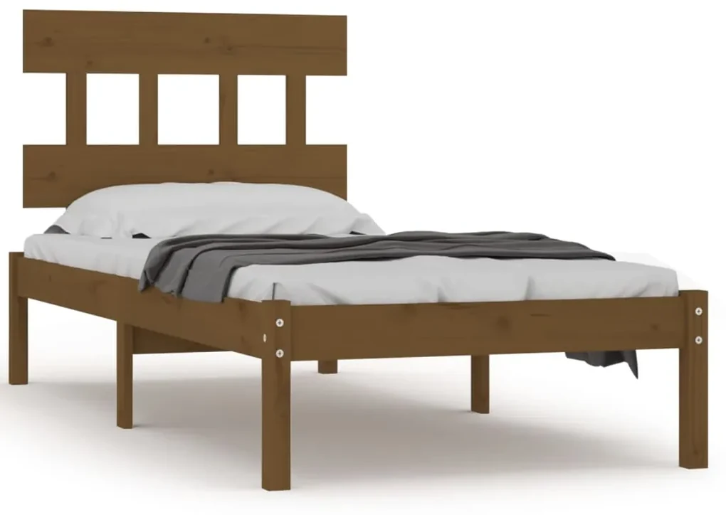 vidaXL Bedframe massief hout honingbruin 90x200 cm