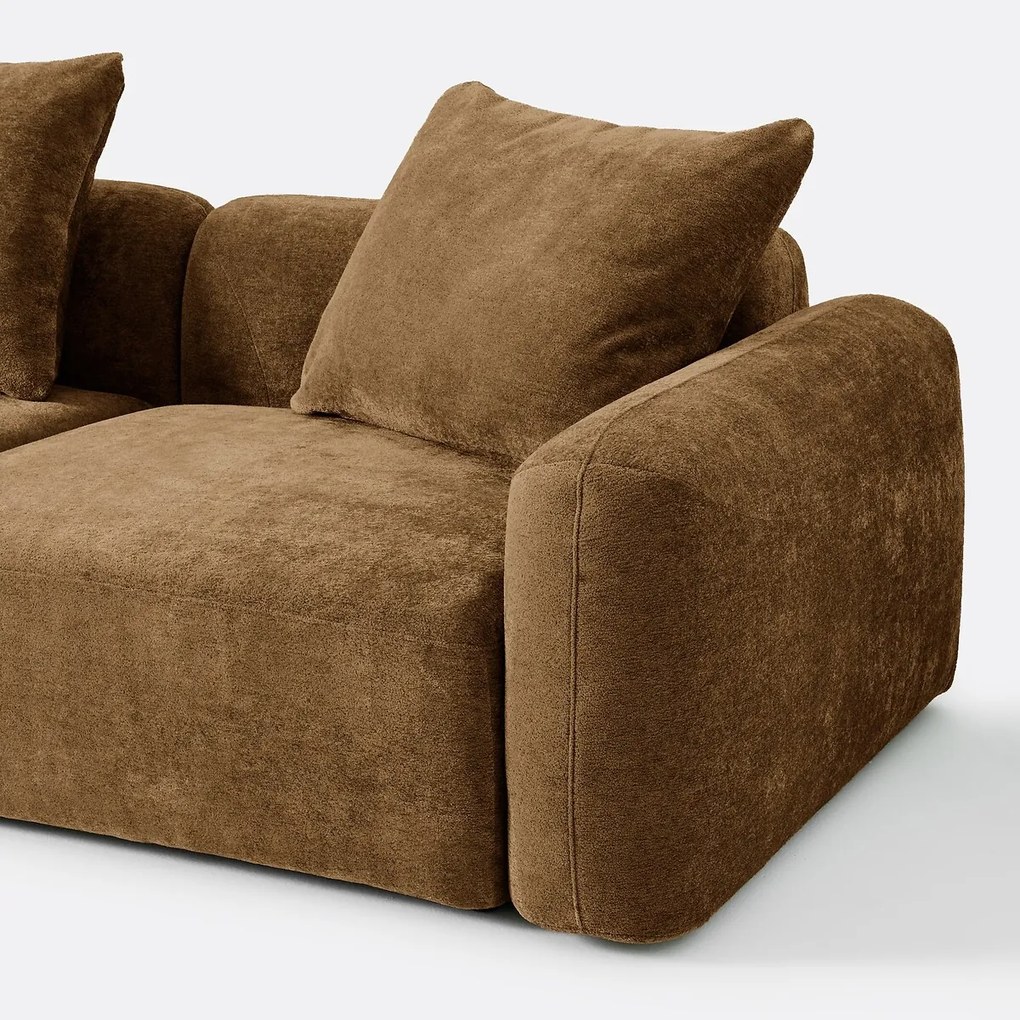 3-zits links modulaire hoekbank in jacquard chenille, AMAD