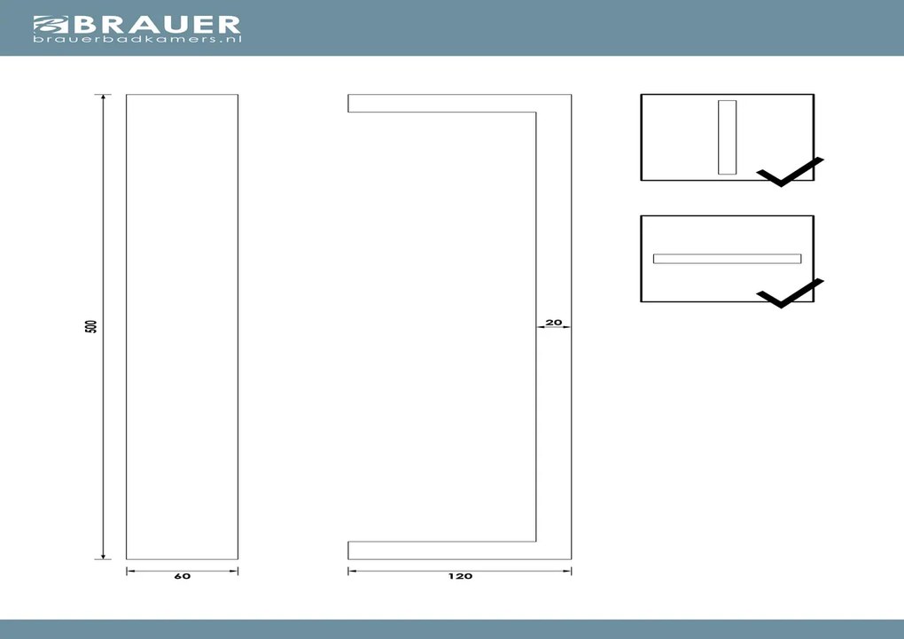 Brauer handdoekbeugel 50cm koper geborsteld
