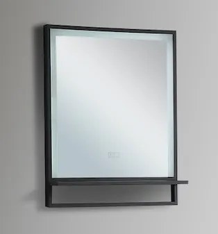 B-Stone Saval zwart RVS spiegel met LED verlichting en spiegelverwarming 55x70cm