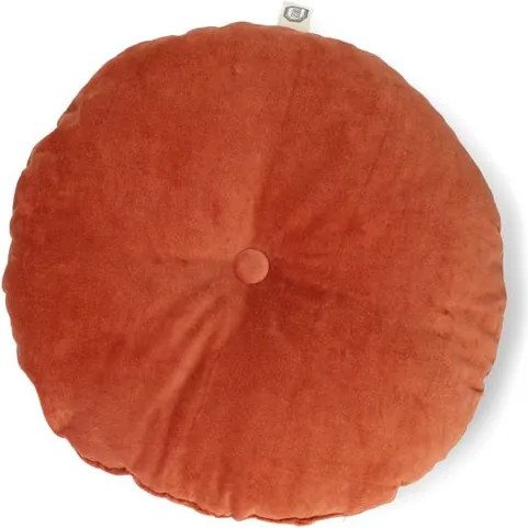 Velours kussen, bio-katoen, lichtbruin, rond, Ø 40 cm