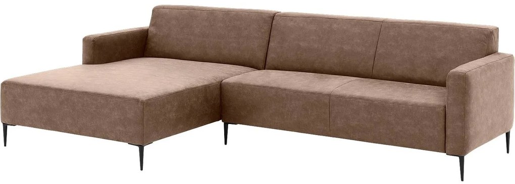 Goossens  Key West bruin, micro leer, 3-zits, modern design