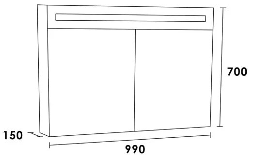 Sanituba Spiegelkast Double Face 100cm Hoogglans Grijs