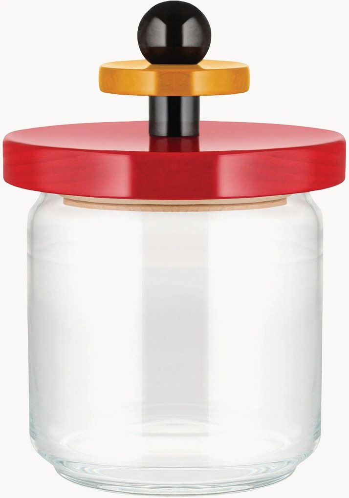 Glazen pot Lucia met hermetisch beukenhouten deksel