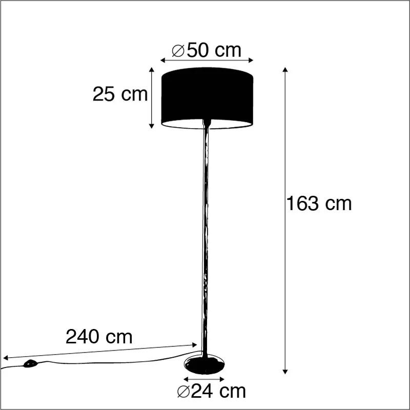 Moderne vloerlamp wit met peperkleurige kap 50 cm - Simplo Modern E27 Binnenverlichting Lamp