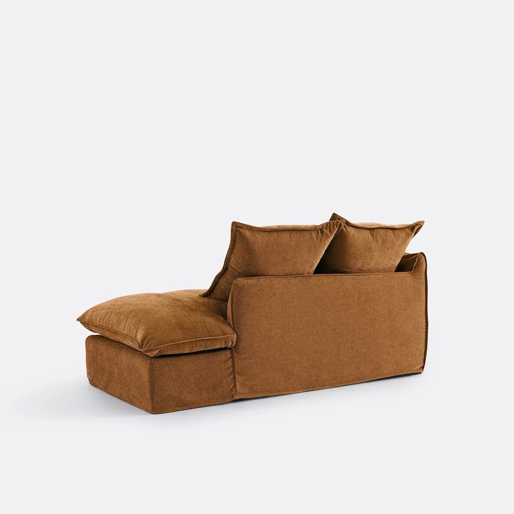 Longchair rechts, afneembare hoes, in gemêleerd polyester, ODNA
