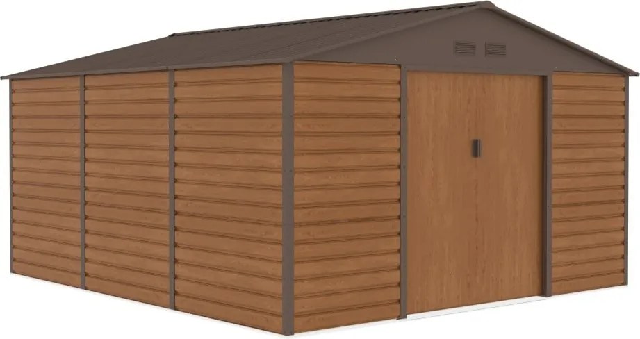 Lahti metalen gereedschapshuis 3,4 x 3,9 m Winkel Boss houtachtig