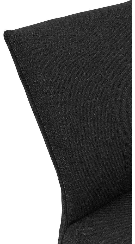 Goossens Eetkamerstoel Funk RVS Poten antraciet stof leuning en Transparant skater wiel met rvs kapmet wielen, modern design