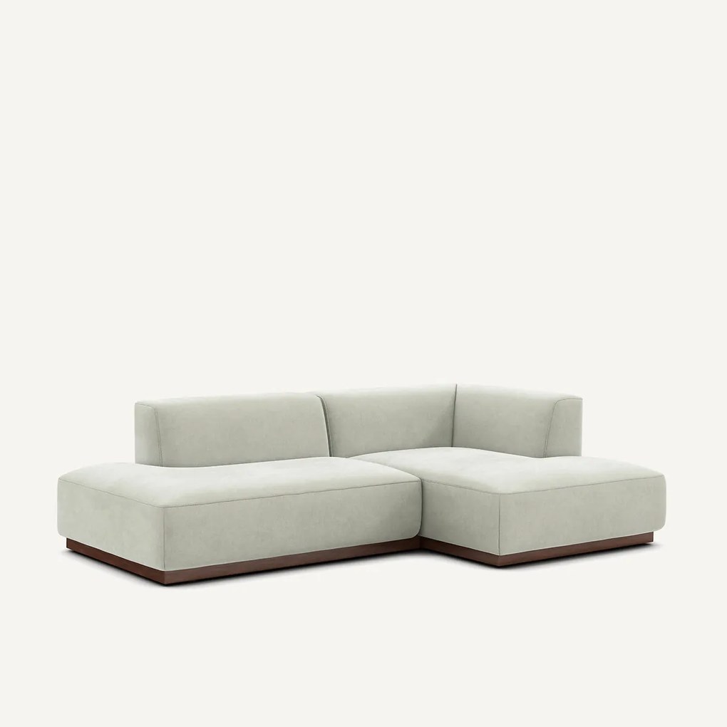 Rechter hoekbank in stonewashed fluweel, JACOPO