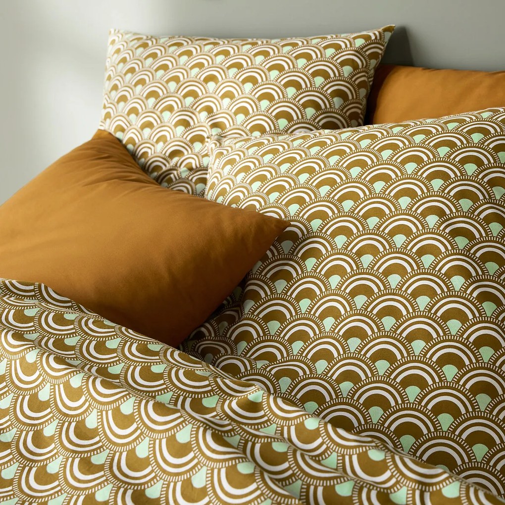 Katoenen bedset, vierkant kussensloop, Caletta