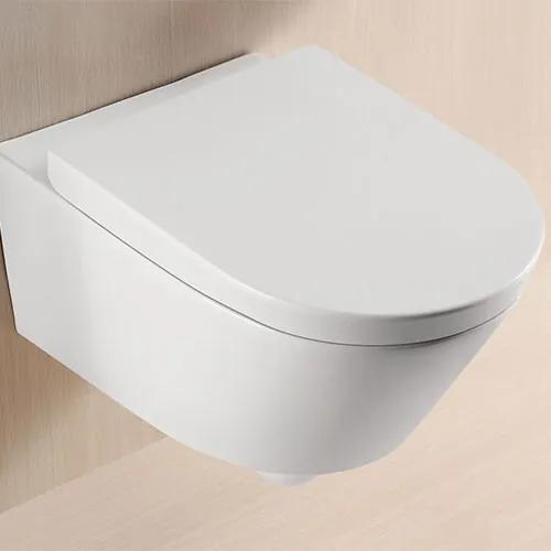 Toiletpot Hangend Mars 56x36x34cm Wandcloset Keramiek Diepspoel Nano Coating EasyClean Glans Wit met Softclose Toiletbril