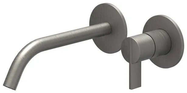 IVY Pact Wastafelmengkraan - 2-gats - gebogen uitloop - met inbouwdeel - geborsteld metal black PVD SW1030836/SW1030894