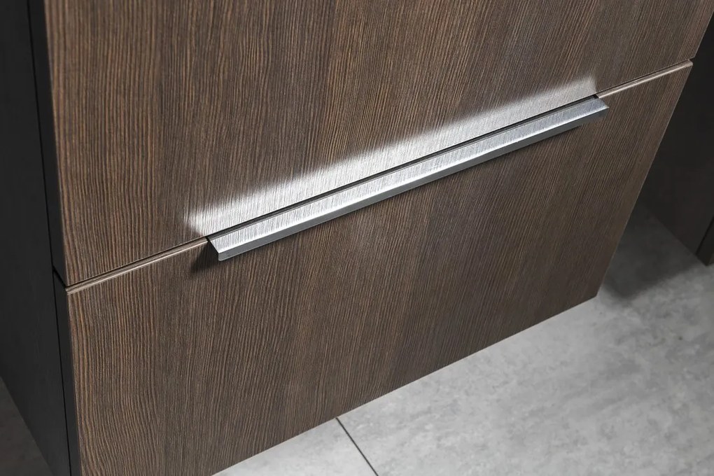 Sapho Cirasa Compact badmeubel 60cm donkerbruin eiken met witte wastafel