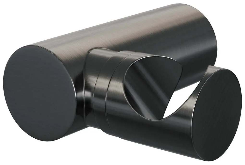 Brauer Stripe thermostatische badkraan met wandhouder en staafhanddouche gunmetal geborsteld PVD
