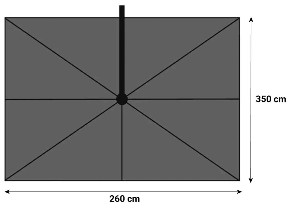 Zweefparasol  2.6x3.5m T2 premium (excl. voet) Taupe-naturel-bruin Platinum Challenger