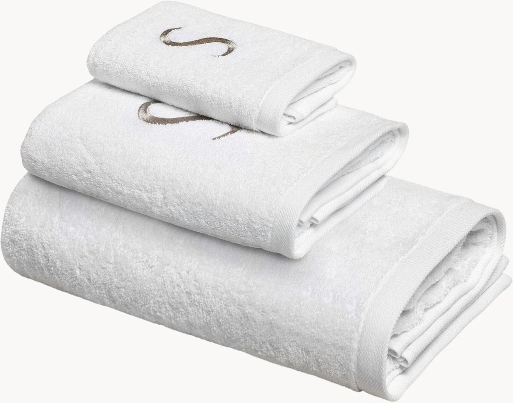 Katoenen handdoekenset Monogram van A tot Z, 3-delig