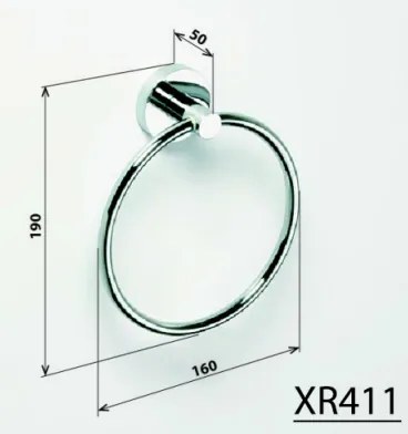 Sapho X-Round handdoekring 19cm chroom