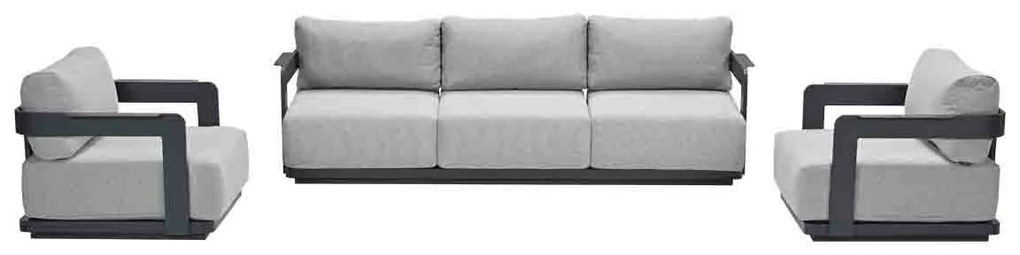 Garden Impressions Imperia loungeset 3-delig - donker grijs