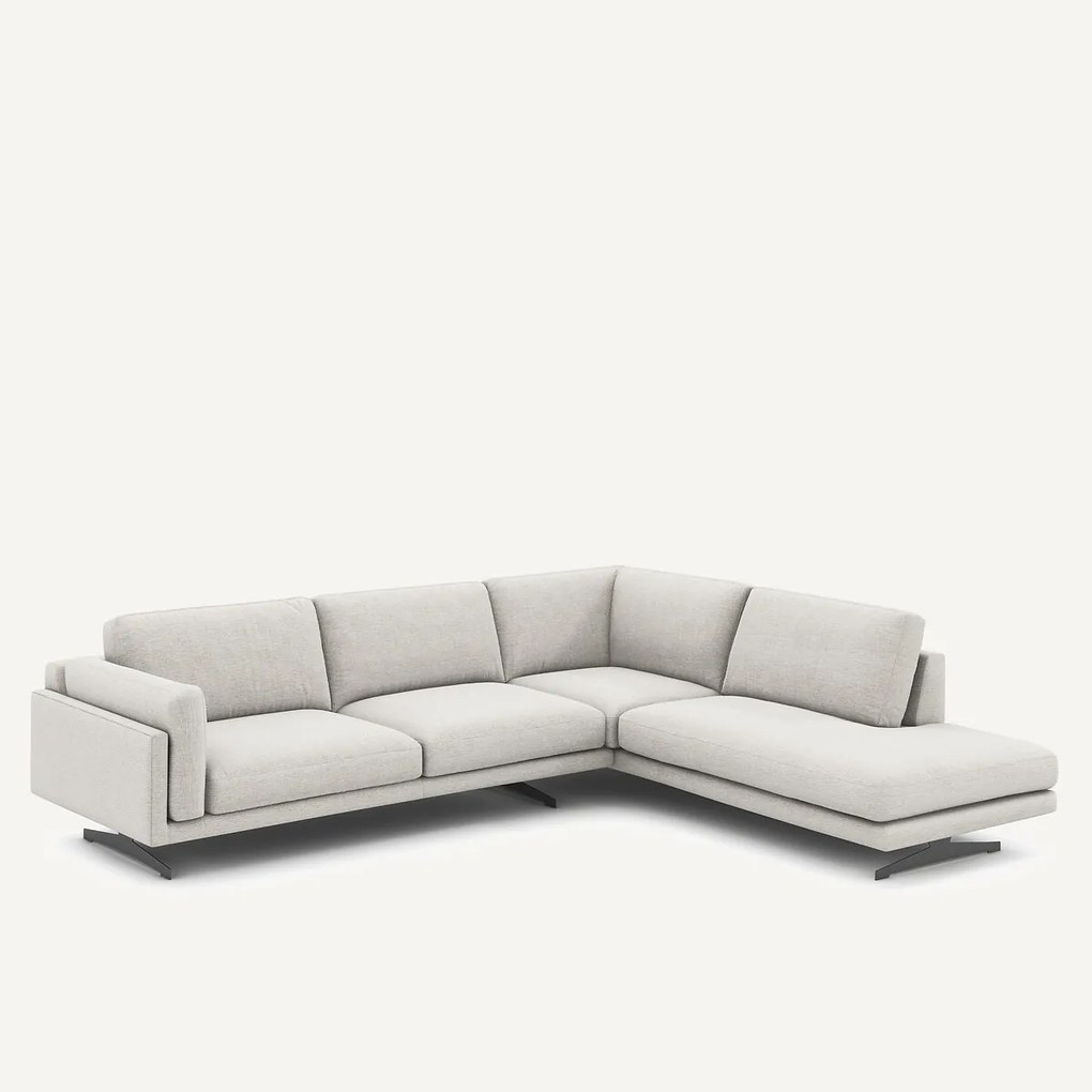 Hoekbank met longchair, gerecycled katoen, CÉSAR