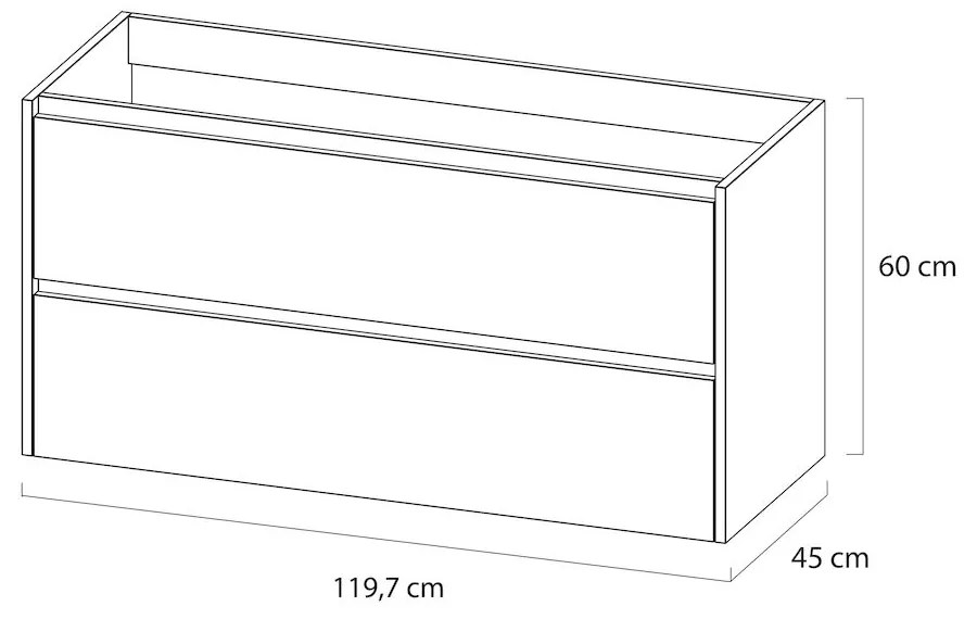 Tiger Reverse onderkast 120cm chalet eiken/mat zwart