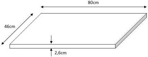 Fontana wastafel toppaneel 80x46cm donker eiken