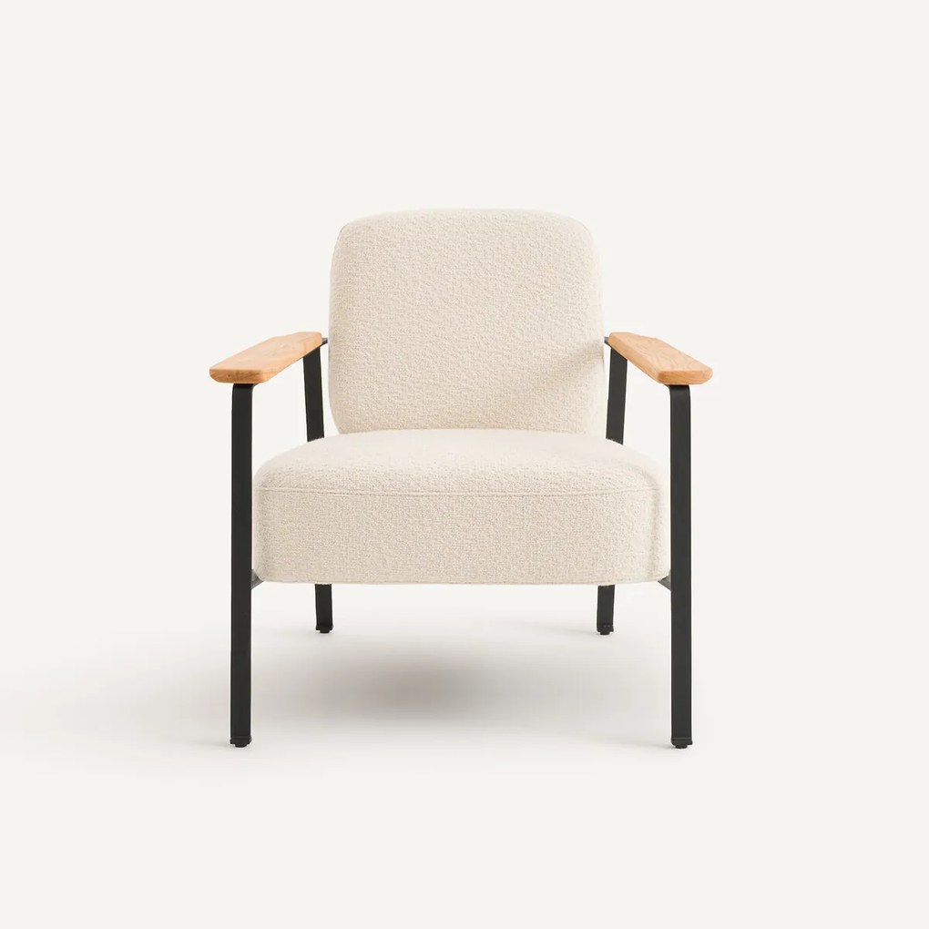 Fauteuil in badstof en metaal, ABRAXAS