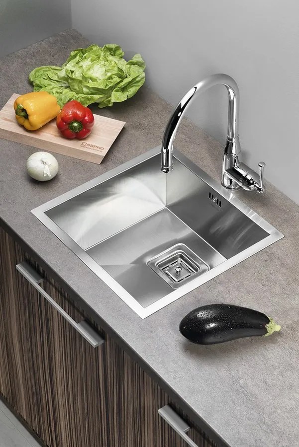 Sapho Zero spoelbak 44x43x20cm RVS