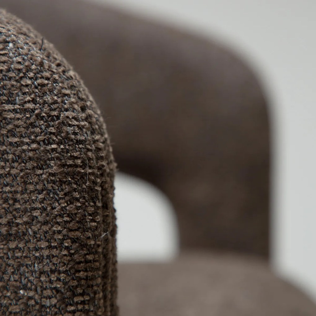 Dan-Form Splendor Bruine Boucle Eetkamerstoel Volledig Gestoffeerd