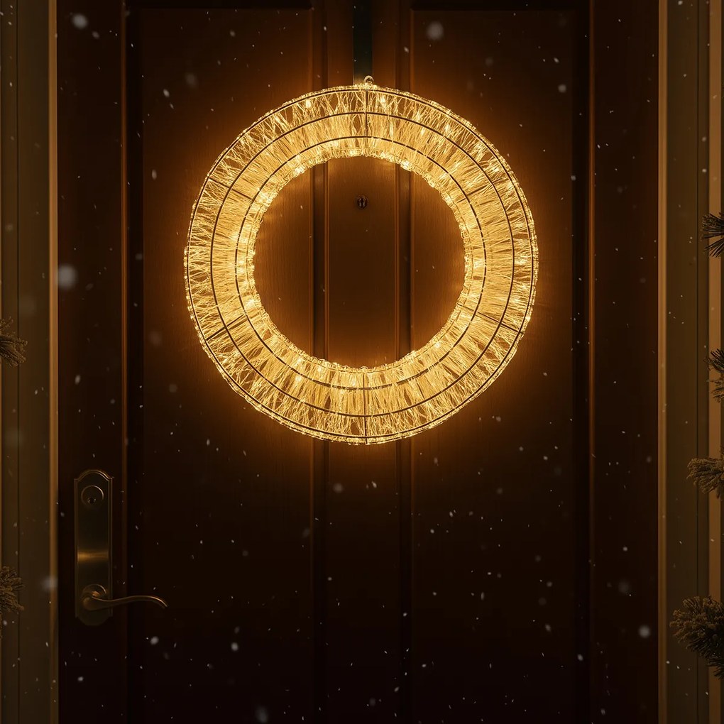 Kerst hanglamp krans zilver 45cm incl. LED IP44 - Nawa