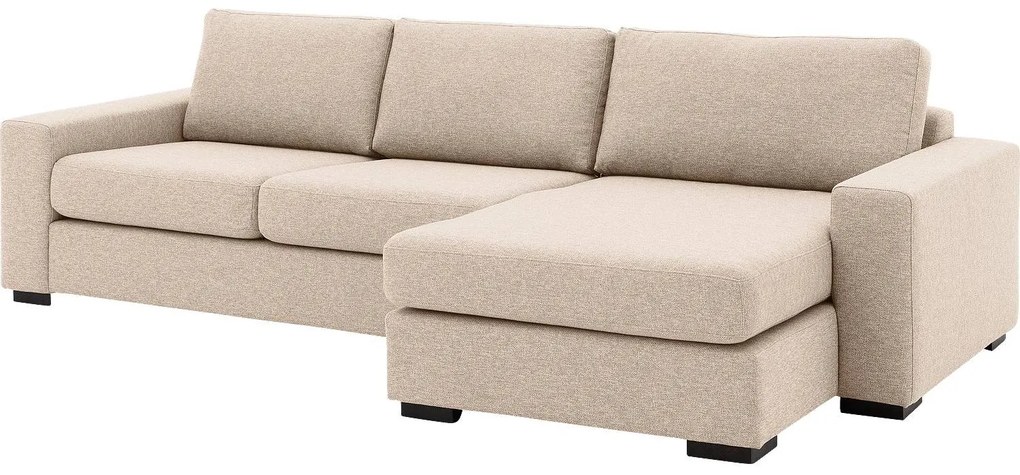 Goossens Hoekbank Lucca Met Chaise Longue wit, stof, stijlvol landelijk